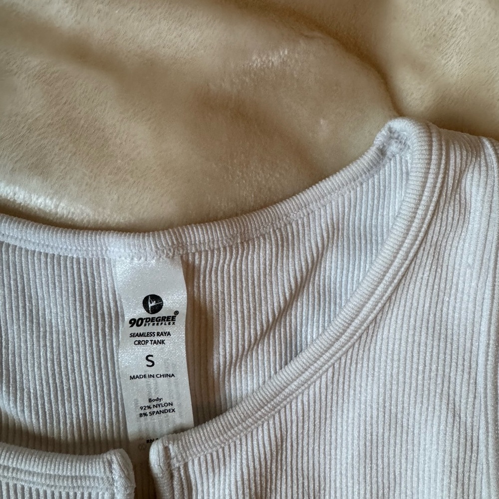 White Ribbed Women's Top - Picture 3 of 5